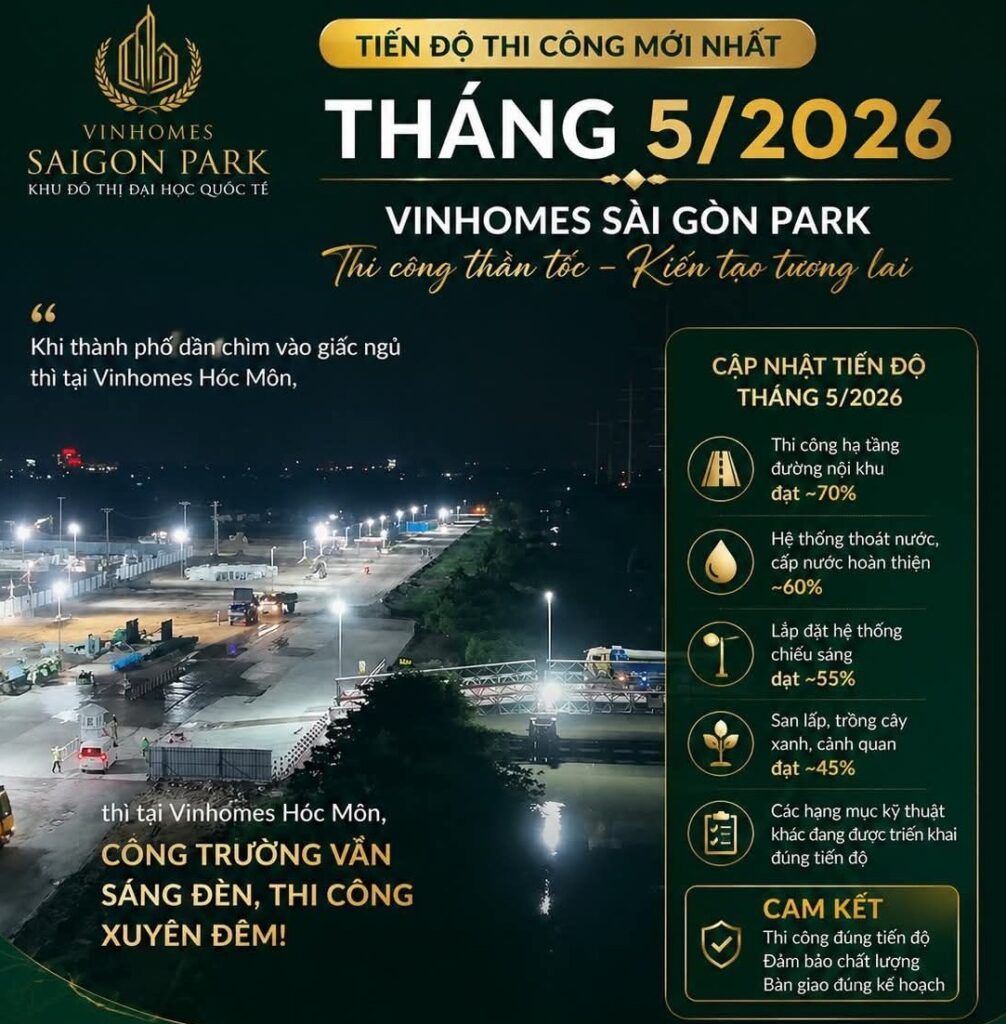 tiến độ dự án vinhomes saigon park