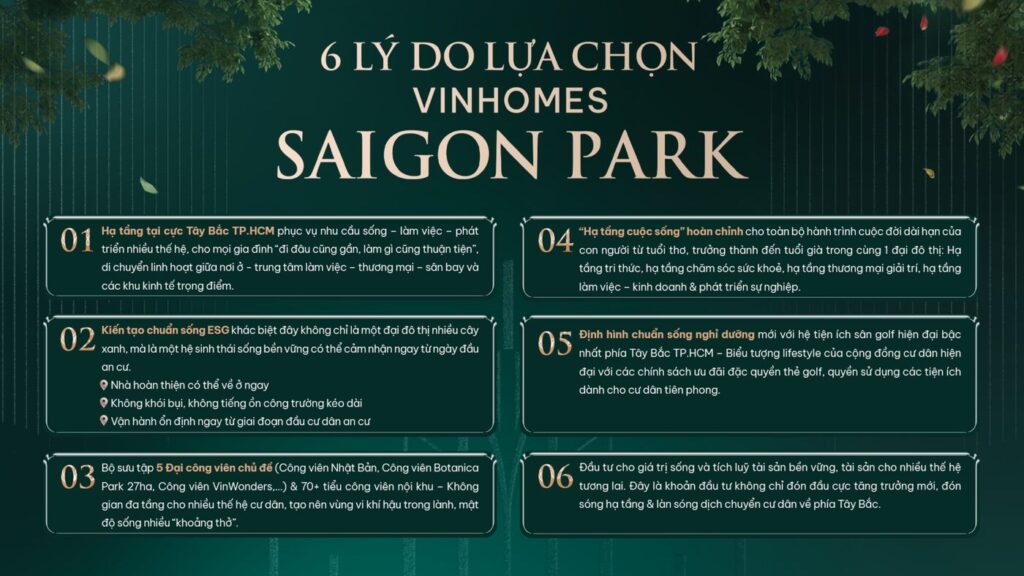 6 lý do chọn khu đô thị đại học quốc tế Vinhomes Saigon Park