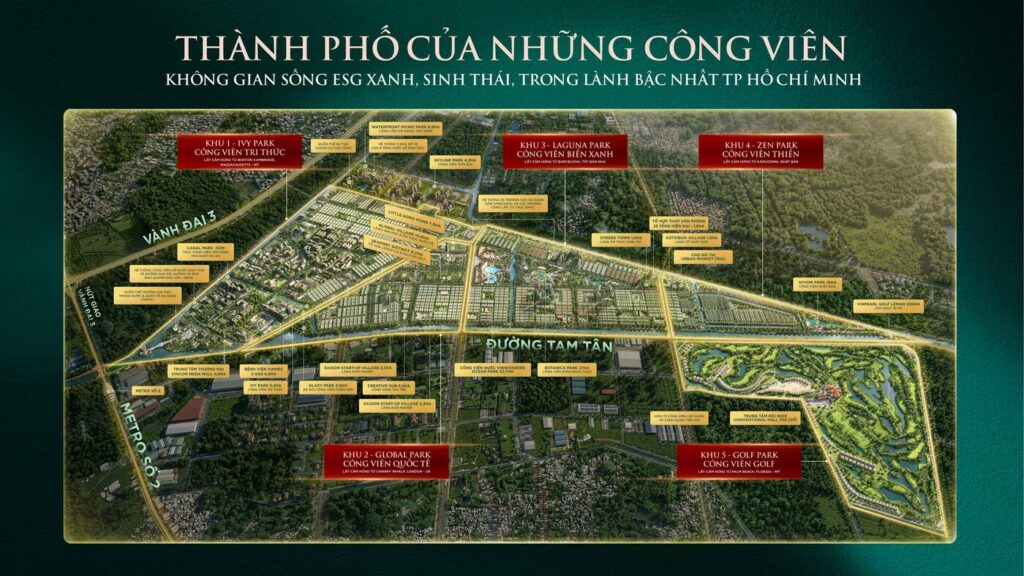 5 đại công viên trong khu đô thị đại học quốc tế