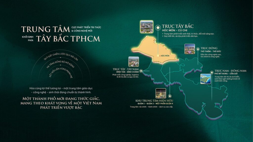 Vị trí khu đô thị đại học quốc tế tại Hóc Môn, Tây Bắc TP.HCM