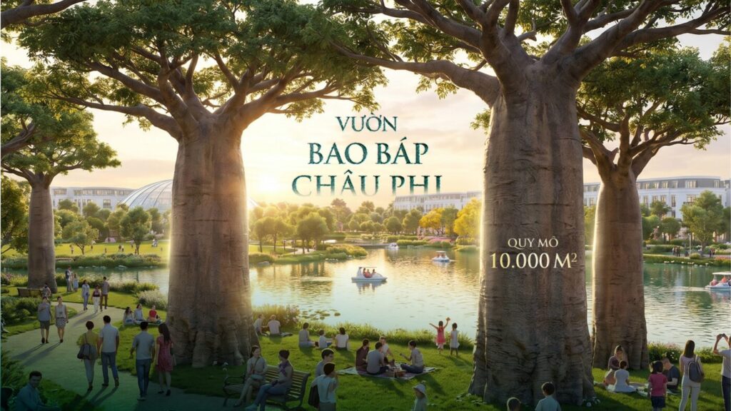 Vườn bao báp châu Phi 10.000m2 khu đô thị đại học quốc tế