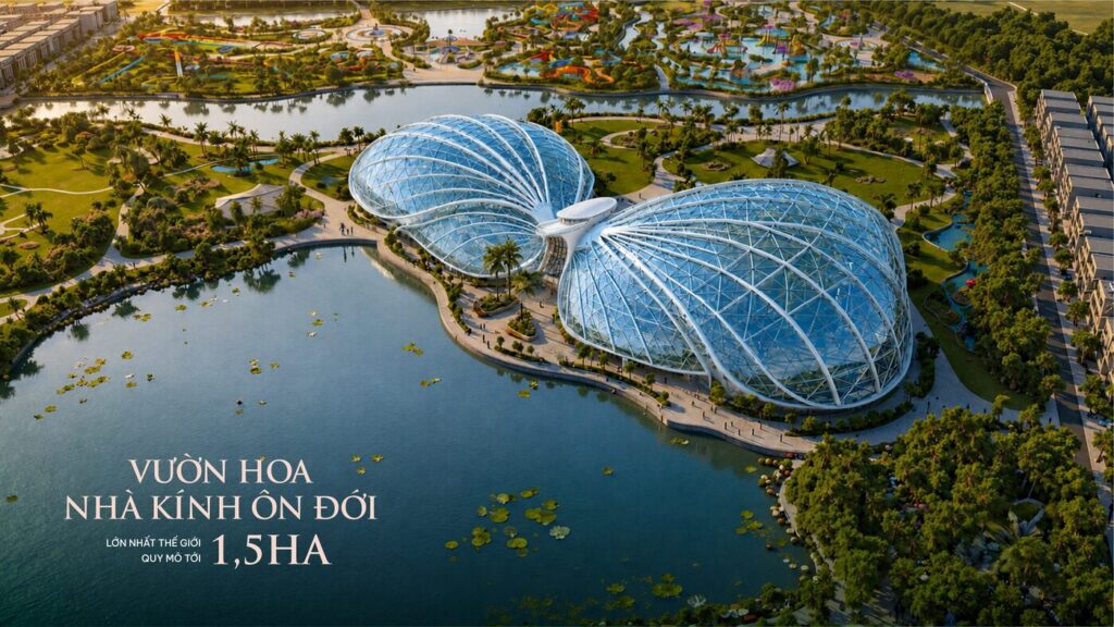 Vườn hoa nhà kính ôn đới 1,5ha trong khu đô thị đại học quốc tế